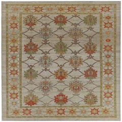 Tappeti Afghanistan Serapi - Lana Verde Avorio Rosso - 91025