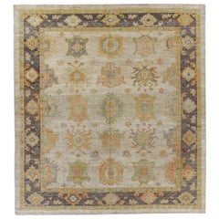 Tappeti quadrati Afghanistan Rose Collection - Lana Marrone - 91036