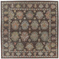 Tappeti quadrati Afghanistan Rose Collection - Lana Marrone - 91038