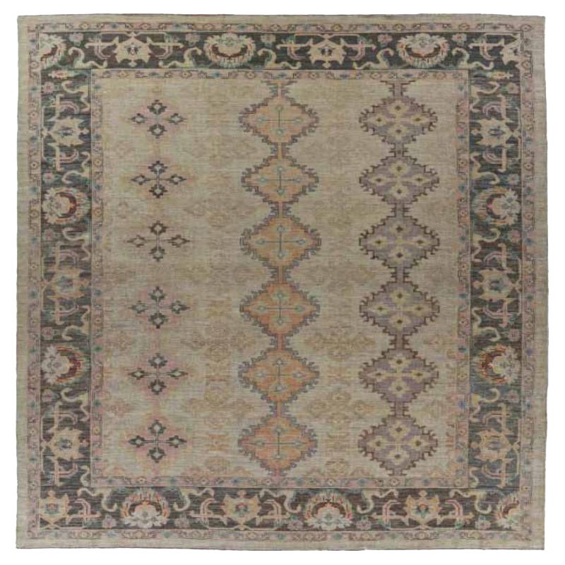 Afghanistan Rose Kollektion Over Size Teppich - Wolle Brown Pink - 91048