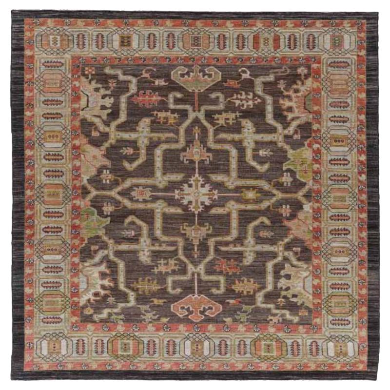 Afghanistan Serapi Teppiche - Wolle Braun Elfenbein Design - 91065