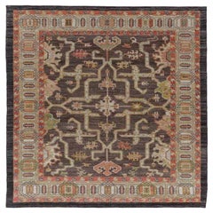 Tappeti Afghanistan Serapi - Lana Marrone Avorio - 91065
