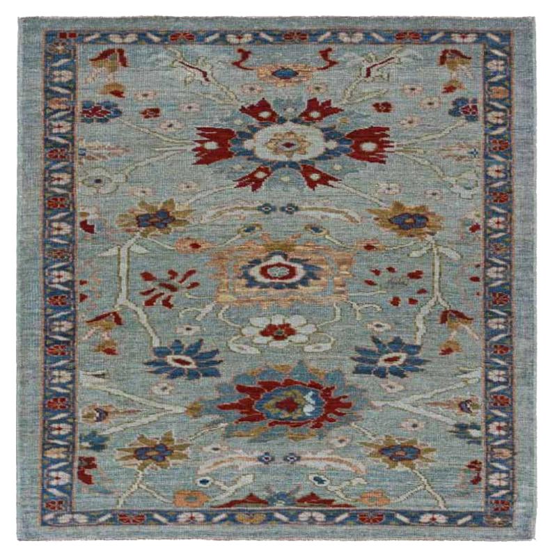 Kleiner Sultanabad-Teppich aus Wolle in Blau und Rot aus Afghanistan - 91055