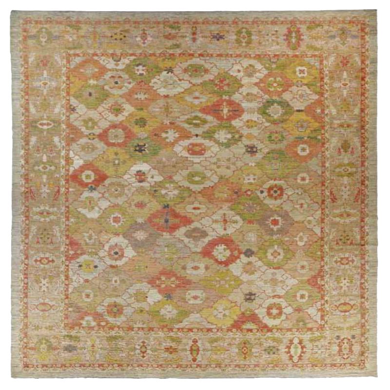 Afghanistan Serapi Over Size Teppich - Wolle Grün Elfenbein Rot - 91056