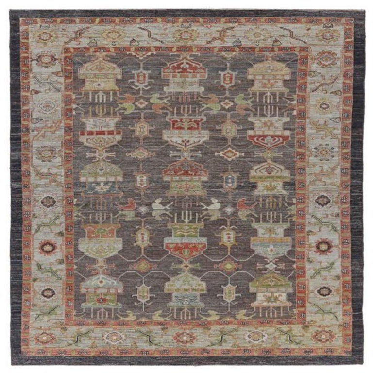 Afghanistan Serapi Area Rugs - Wolle Braun Elfenbein Rot Design - 91080