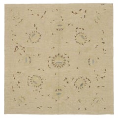 Tappeti quadrati Afghanistan Tabriz - Lana Marrone Avorio Giallo - 92046