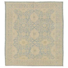 Petit tapis Tabriz en laine bleu ivoire - 92049