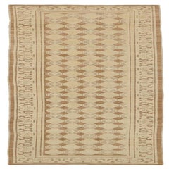 Afghanistan Khotan Runner Rug - Wool Brown Ivory Design - 92063