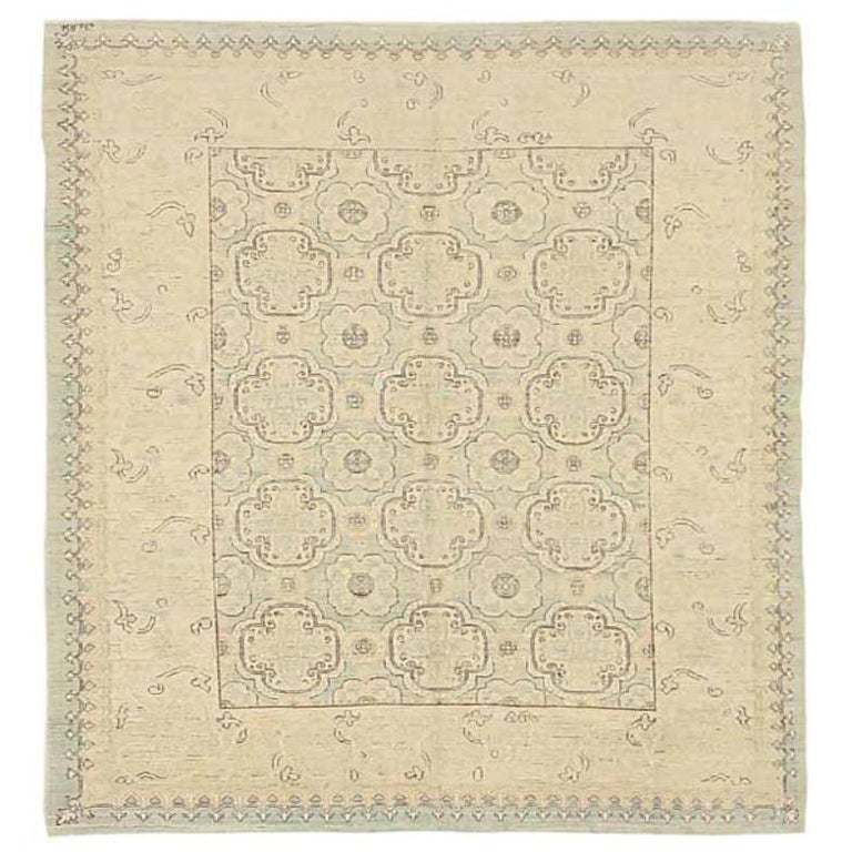Afghanistan Tabriz Small Rug - Wolle Brown Ivory Design - 92051