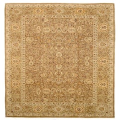 Afghanistan Tabriz Area Rugs - Wool Brown Ivory Design - 92067
