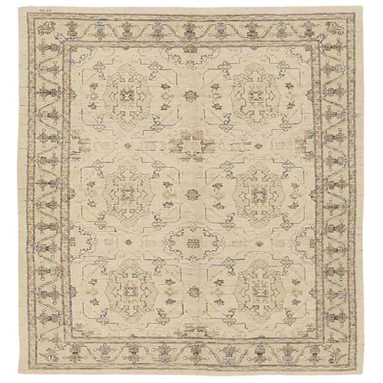 Afghanistan Tabriz Small Rug - Wolle Brown Ivory Design - 92053