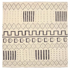 Alfombras Kilim Afganistán - Lana Marrón Diseño Marfil - 92084