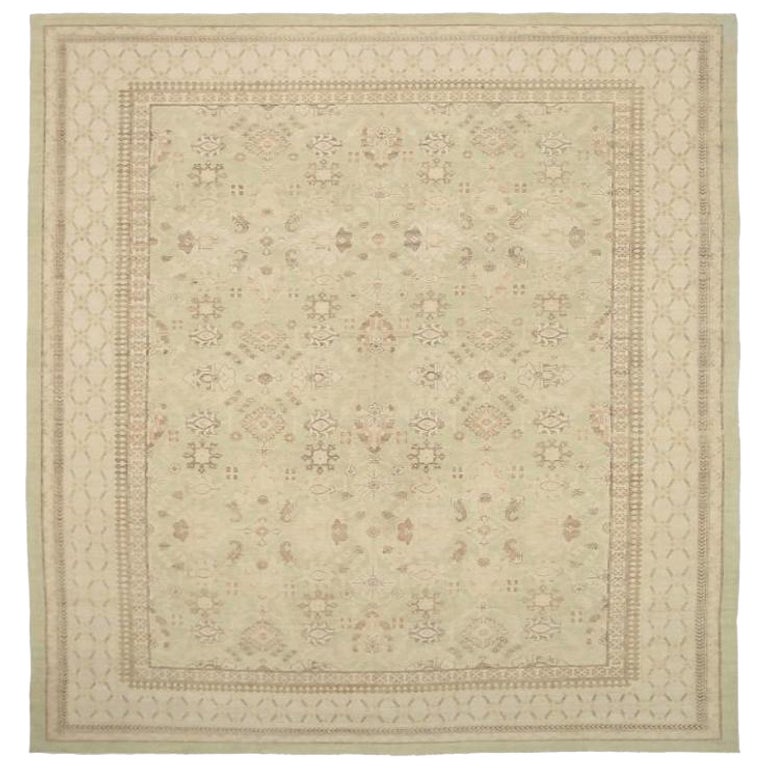 Afghanistan Tabriz Area Rugs - Wolle Brown Ivory Design - 92074