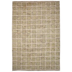 Alfombra Kilim Afganistán - Lana Marrón Marfil Amarillo - 92095