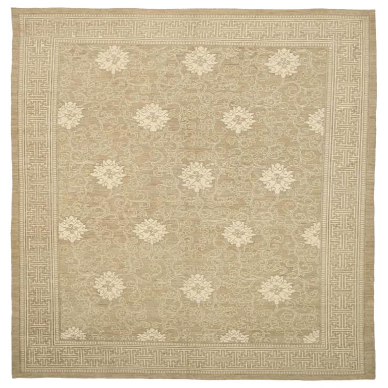 Afghanistan Khotan Area Rugs - Wool Ivory Taupe Design - 92081