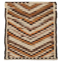 Alfombra Persa Kilim Pequeña - Lana Negro Marrón Marfil Naranja - 92127
