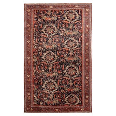 Tapis persans Sultanabad - Laine ivoire bleu marine bleu rouge - 92134