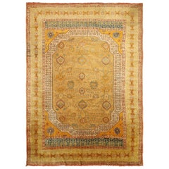 Tapis Afghanistan Oushak - Laine ivoire orange jaune - 92136