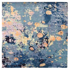 India Area Rugs - Wool Blue Orange Purpel Design - 92348