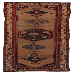 Tappeto Persiano Bijar Runner - Lana Nero Avorio Rosso Taupe Design - 92434
