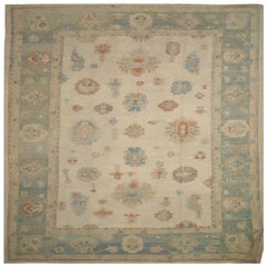 Tappeto Afghanistan Oushak - Lana Blu Avorio Rosso - 92625