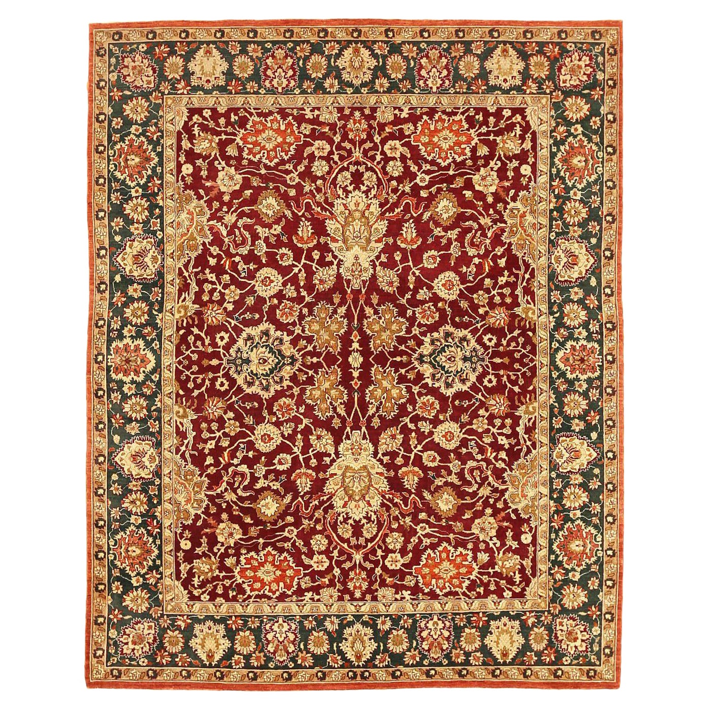 Afghanistan Agra-Teppiche aus Wolle - Elfenbeinrot-Design - 92633