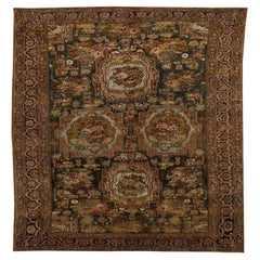 Tapis persan Bakhtiari - Laine Noir Bleu Rose Design - 92612