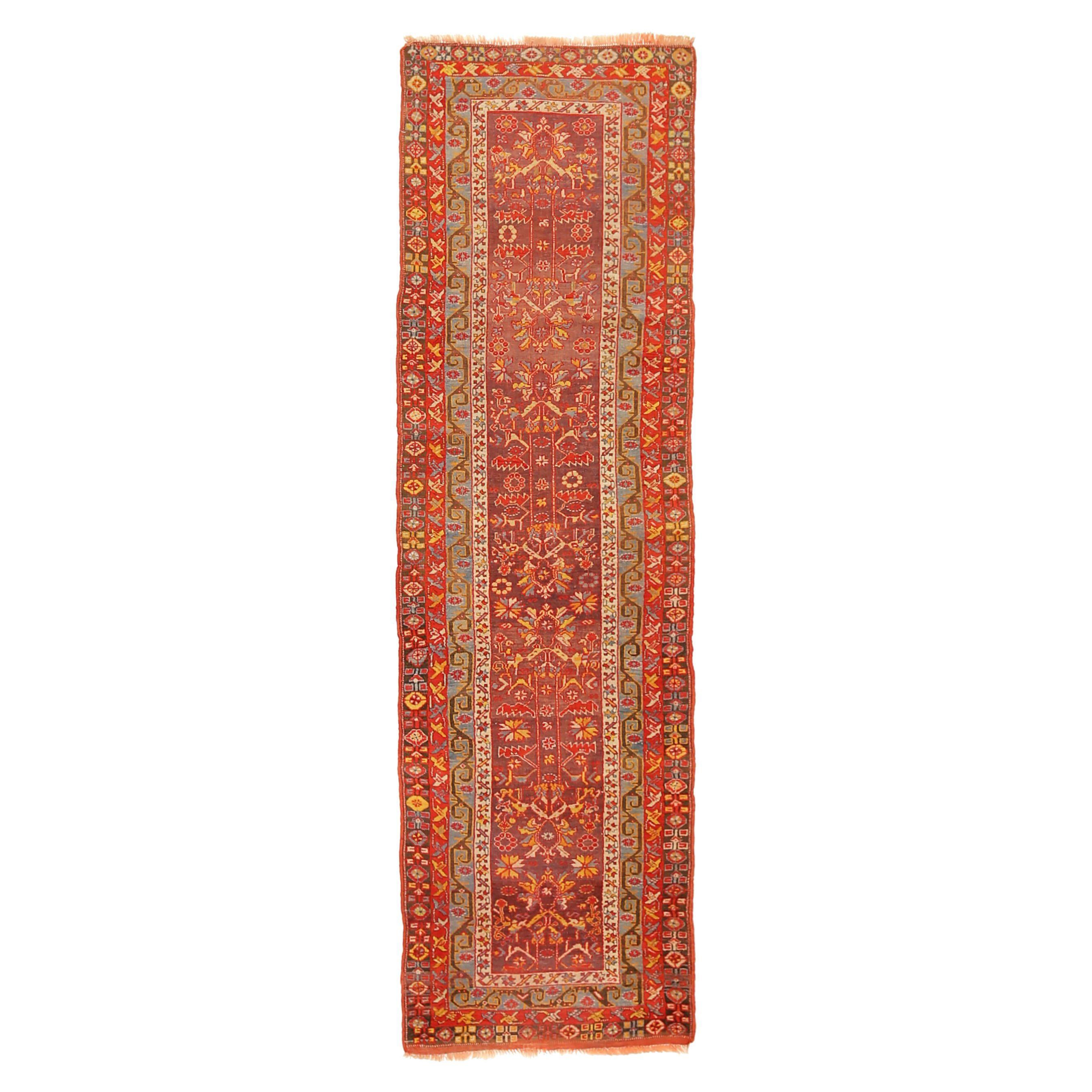 Persian Azerbaijan Runner Rug - Wool Blue Green Red Yellow - 92619