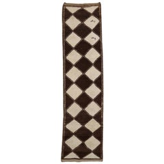 Turkey Anatoly Runner Rug - Wool Brown Ivory Design - 93197