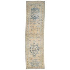 Turkey Anatoly Runner Rug - Wool Blue Yellow Design - 93258
