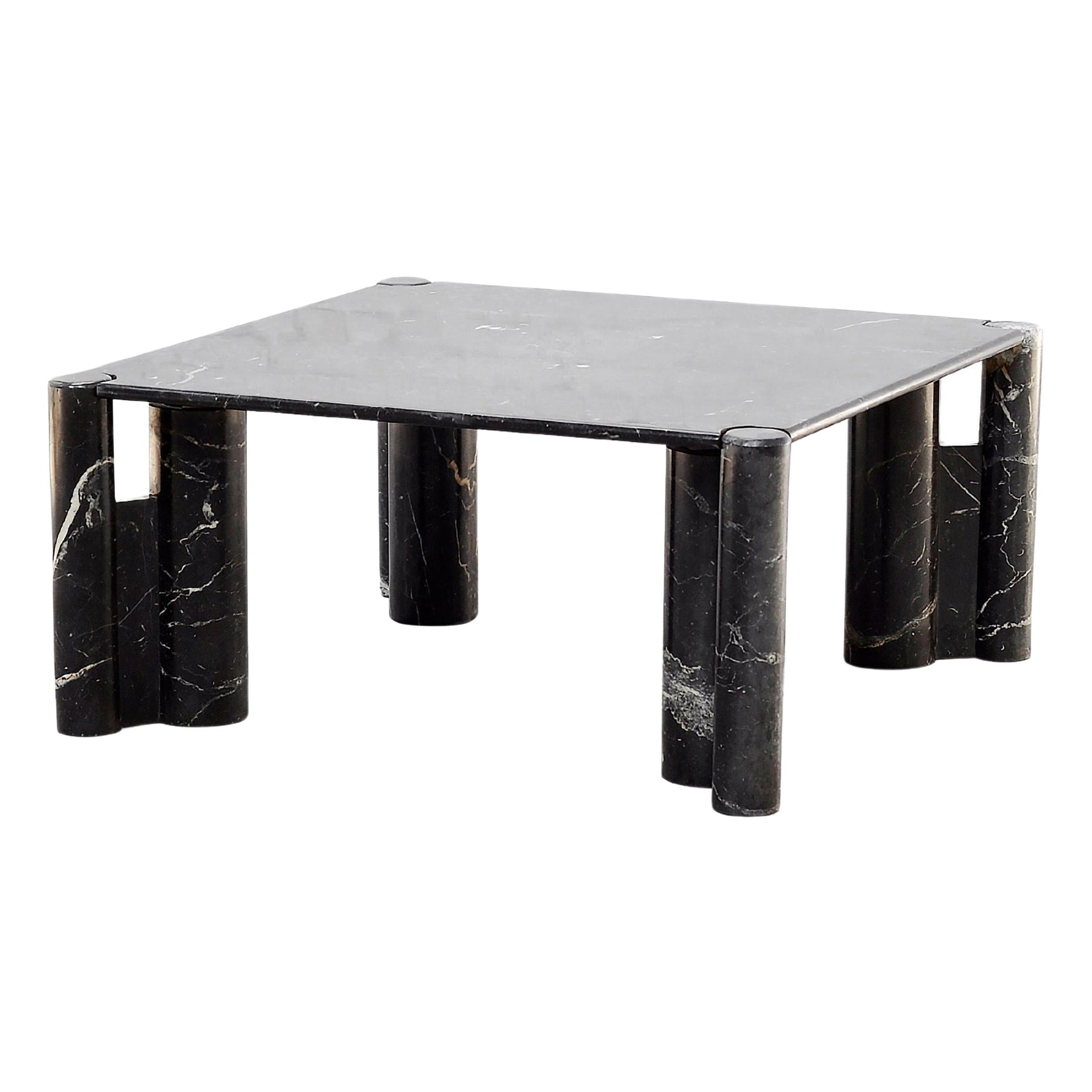 Nero Marquina Marble Coffee Table In The Style Of Gae Aulenti, Italy 1960s For Sale