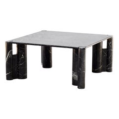 Nero Marquina Marble Coffee Table In The Style Of Gae Aulenti, Italy 1960s