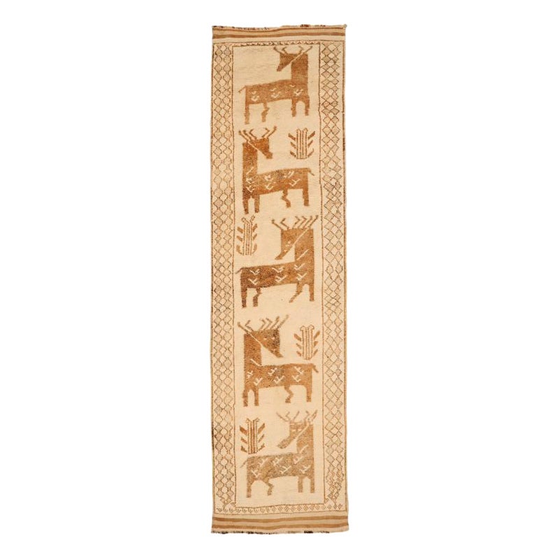 Tappeto Runner Turkey Anatoly - Lana Marrone Avorio Design - 93341