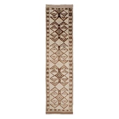 Turkey Anatoly Runner Rug - Wool Brown Ivory Design - 93323