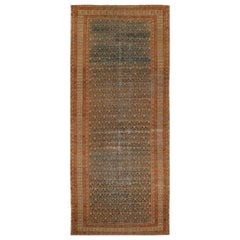Tapis de sol Persan Malayer - Laine Noir Ivoire Rouge Design - 93404