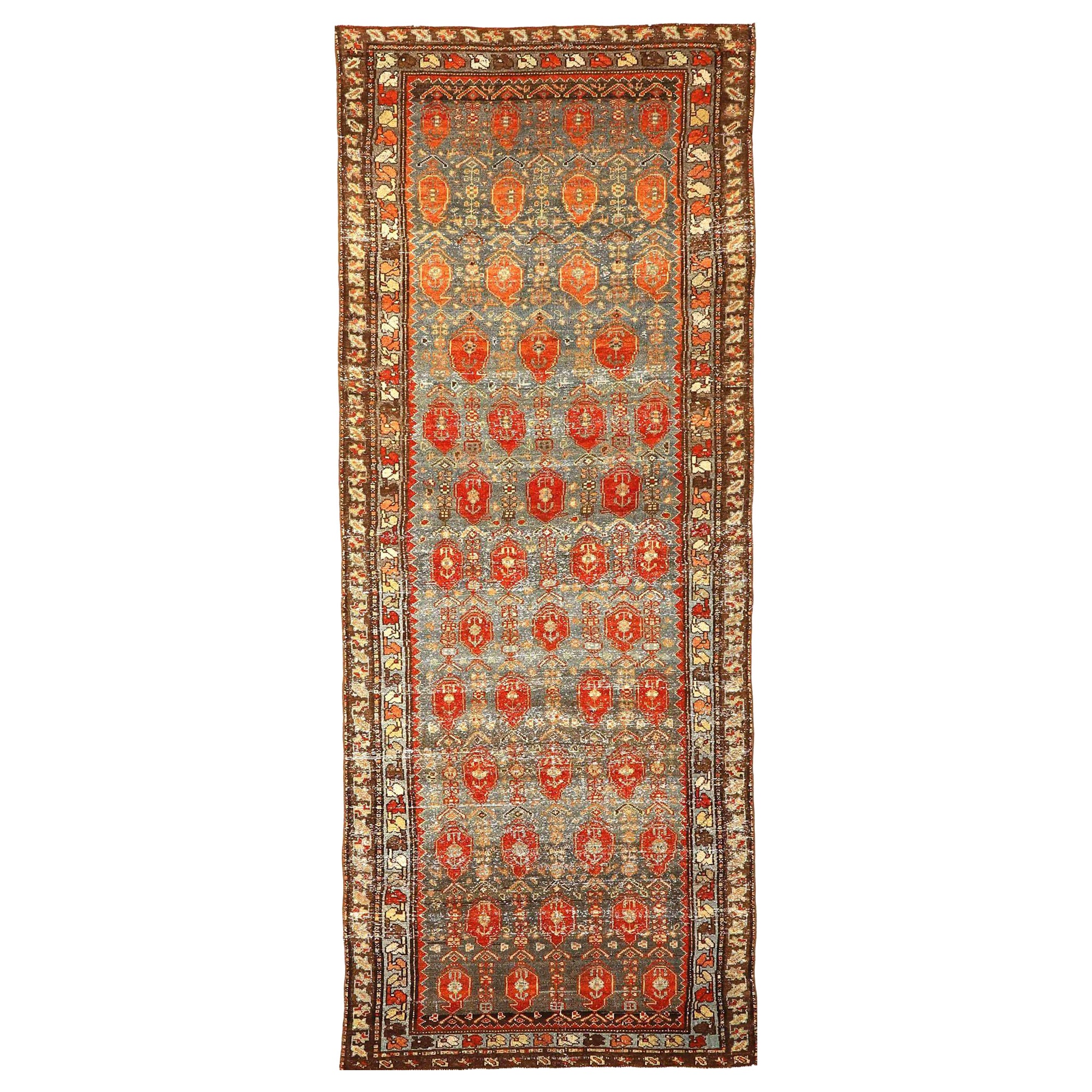 Persian Bakhtiari Runner Rug - Wool Ivory Red Design - 93406