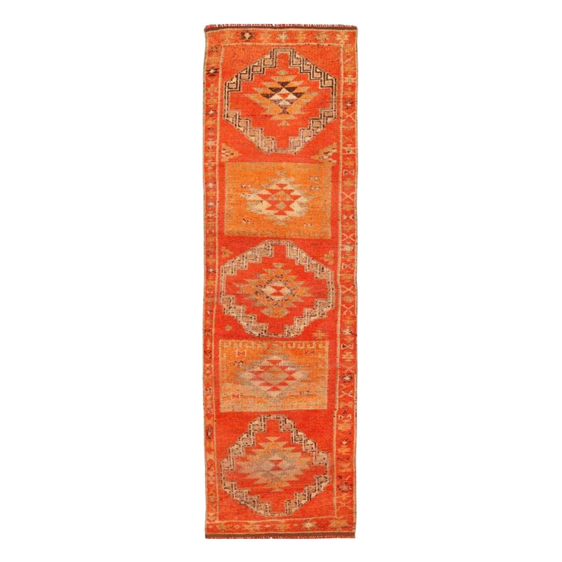 Afghanistan Anatoly Läufer Teppich - Wolle Orange Rot Gelb - 93463