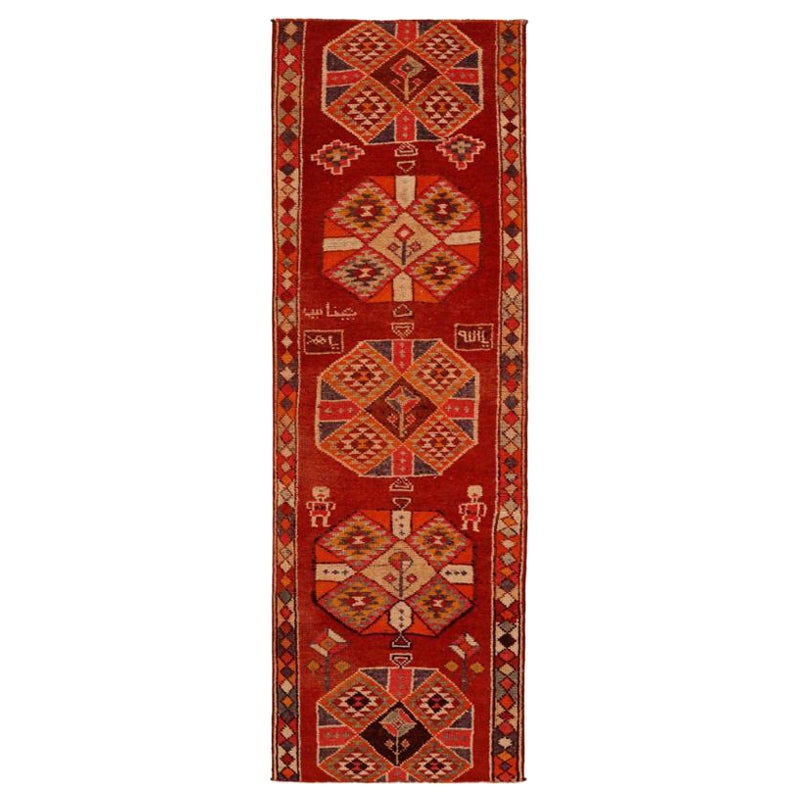 Afghanistan Anatoly-Läufer - Wolle Orange Rot Design - 93464