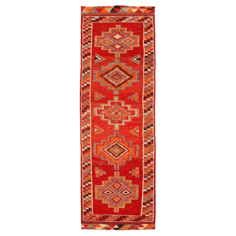 Afghanistan Anatoly-Läufer - Wolle Orange Rot Design - 93466