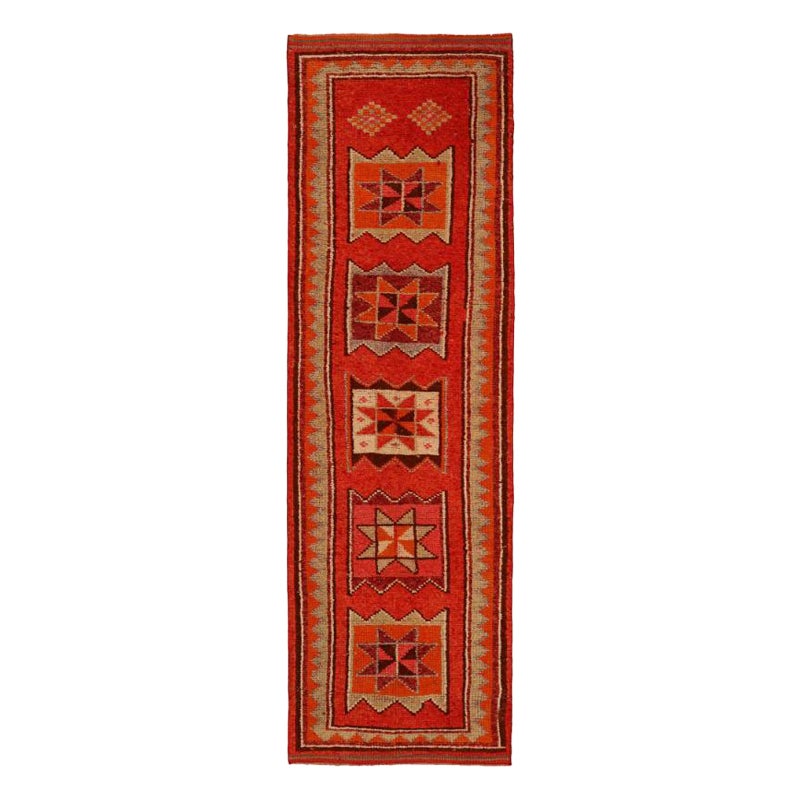 Afghanistan Anatoly-Läufer - Wolle Rot Design - 93467