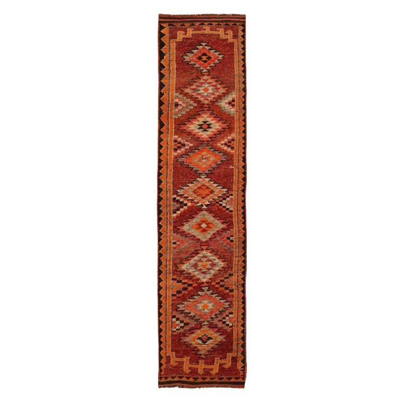 Afghanistan Anatoly-Läufer - Wolle Orange Rot Design - 93459