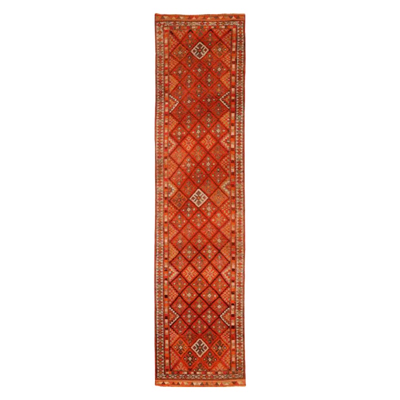 Afghanistan Anatoly-Läufer - Wolle Orange Rot Design - 93470