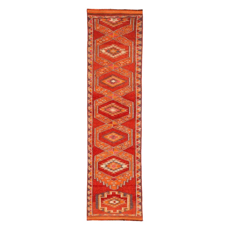 Afghanistan Anatoly-Läufer - Wolle Orange Rot Design - 93472