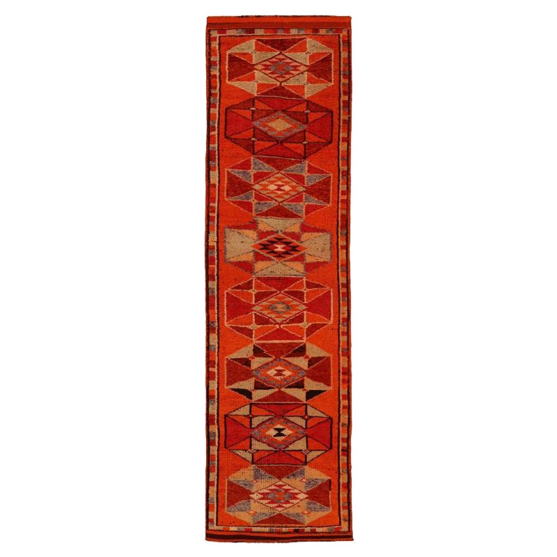 Afghanistan Anatoly-Läufer - Wolle Orange Rot Design - 93474