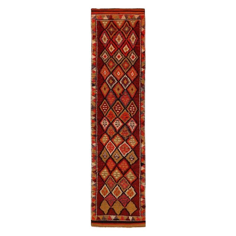 Afghanistan Anatoly-Läufer - Wolle Orange Rot Design - 93475