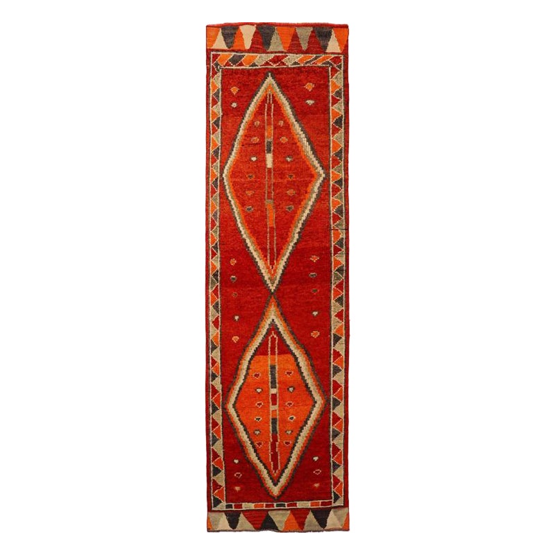 Afghanistan Anatoly-Läufer - Wolle Orange Rot Design - 93490