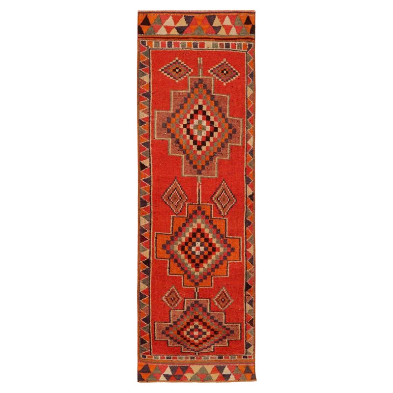 Tappeto Afghanistan Anatoly Runner - Design rosso lana - 93480