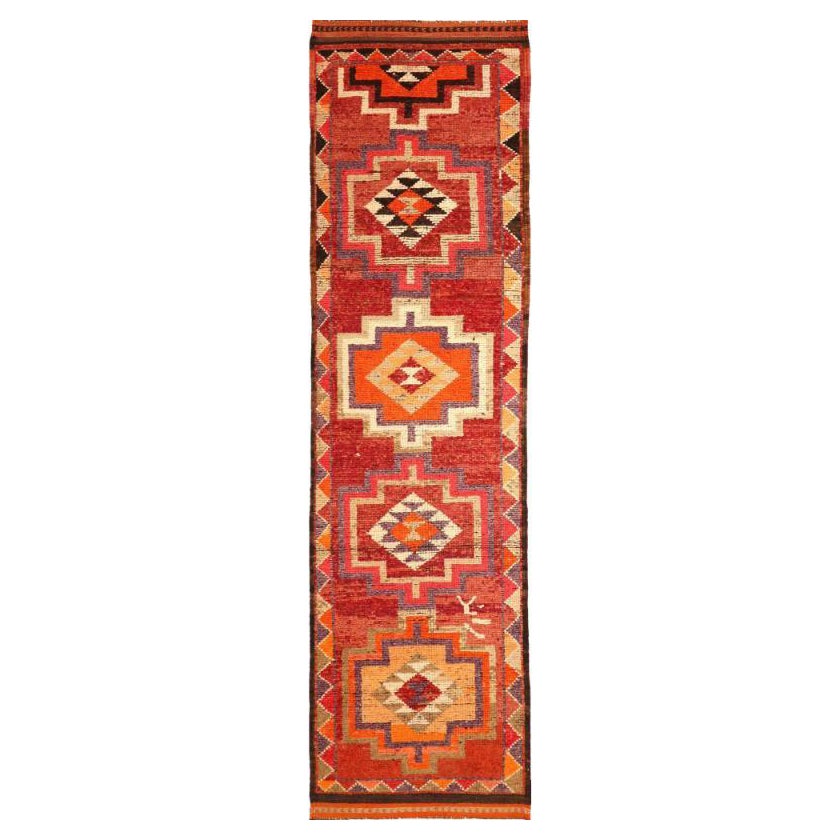 Tappeto Afghanistan Anatoly Runner - Design rosso lana - 93494