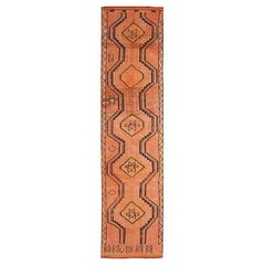 Vintage Afghanistan Anatoly Runner Rug - Wool Pink Design - 93485