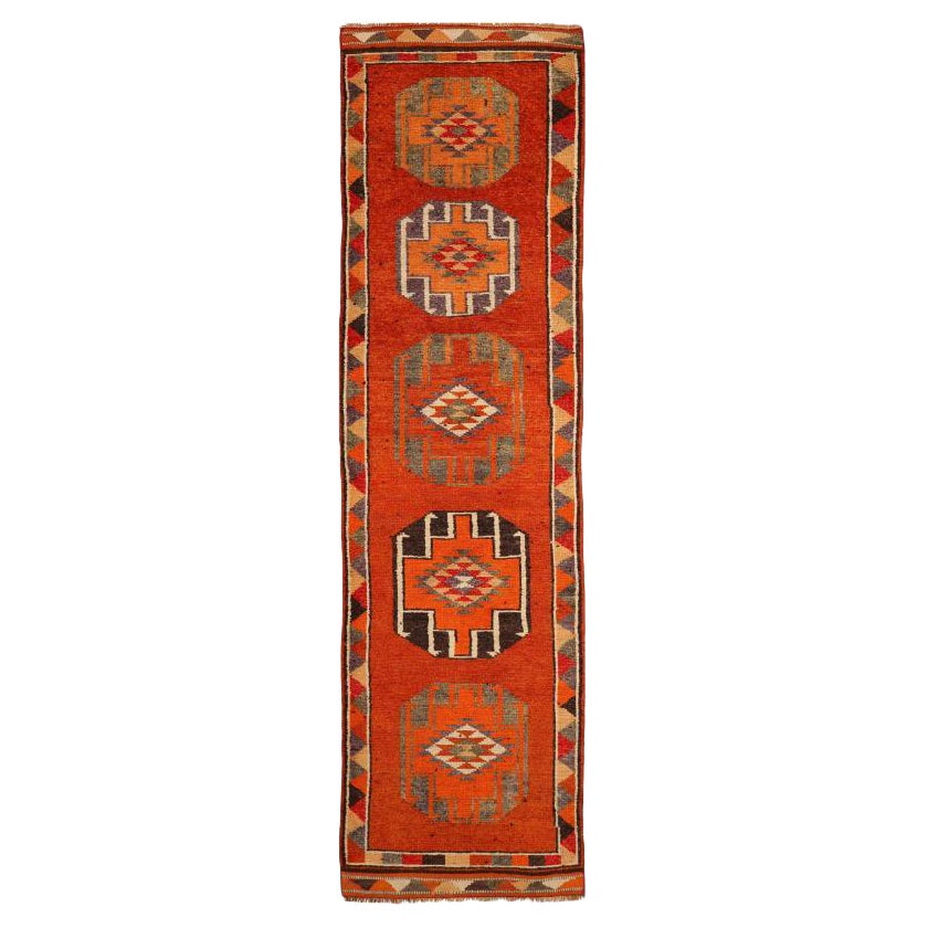 Tappeto Afghanistan Anatoly Runner - Design rosso lana - 93496